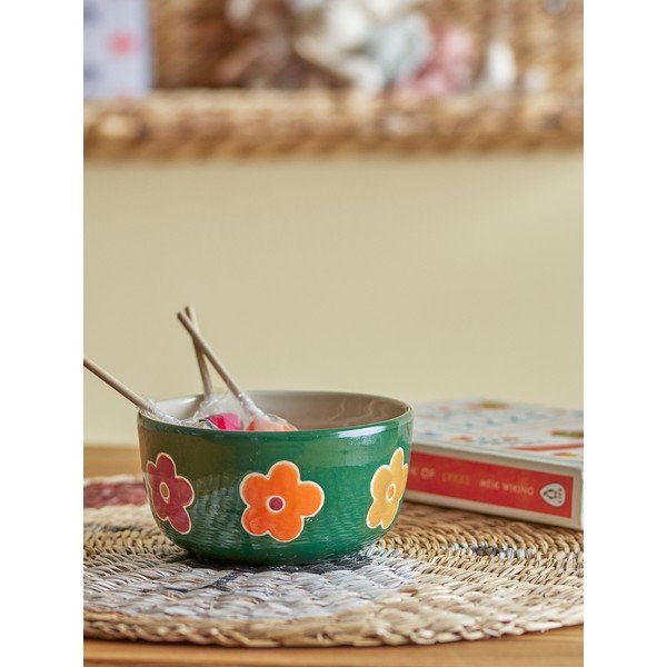 Tmavě zelená dětská miska z kameniny ø 12 cm Addy – Bloomingville Mini-image-2