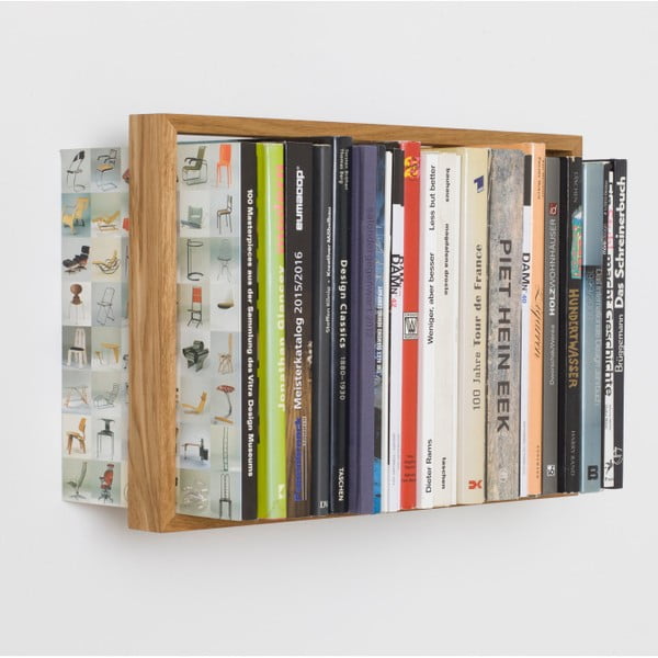 Knižní police z dubového dřeva das kleine b b8, výška 34 cm-image-1