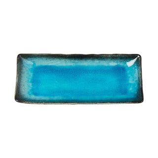 Modrý keramický servírovací talíř MIJ Sky, 29 x 12 cm