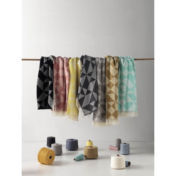 Žlutý pléd s podílem bavlny Euromant Granite, 140 x 180 cm-image-1