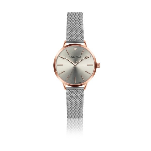Dámské hodinky s 1 diamantem a páskem z nerezové oceli Walter Bach Diamond