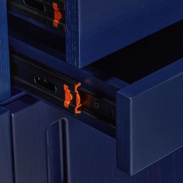 Knihovna z jasanového dřeva v tmavě modré a šedé barvě 45x177 cm Study – Hübsch-image-3