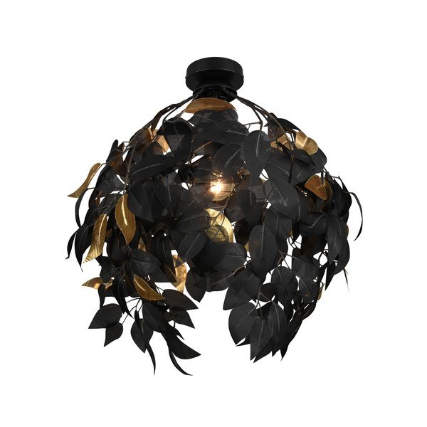 Matně černé kovové stropní svítidlo s plastovým stínidlem ø 38 cm Leavy – Reality-image-3