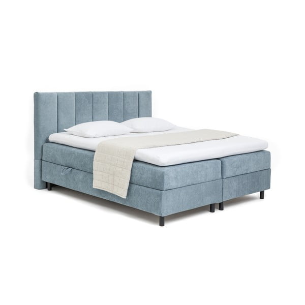 Modrá boxspring postel s úložným prostorem 180x200 cm Elva Bold Line – Bonami Selection