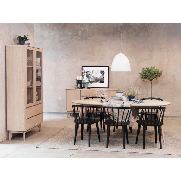 Černá jídelní židle ze dřeva kaučukovníku Rowico Carmen-image-1