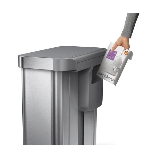 Ocelový odpadkový koš 34+24 l na tříděný odpad/nášlapný ve stříbrné barvě – simplehuman-image-4