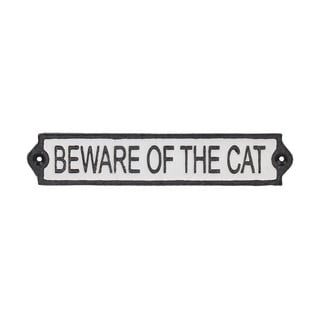 Litinová cedule 26x5 cm Beware of the Cat – Esschert Design