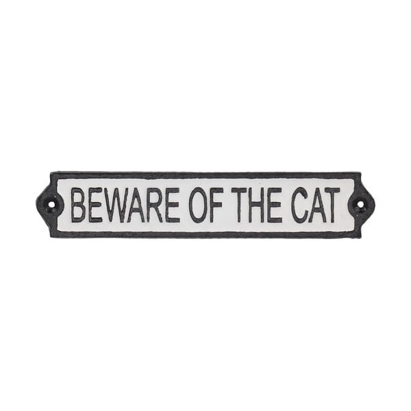 Litinová cedule 26x5 cm Beware of the Cat – Esschert Design