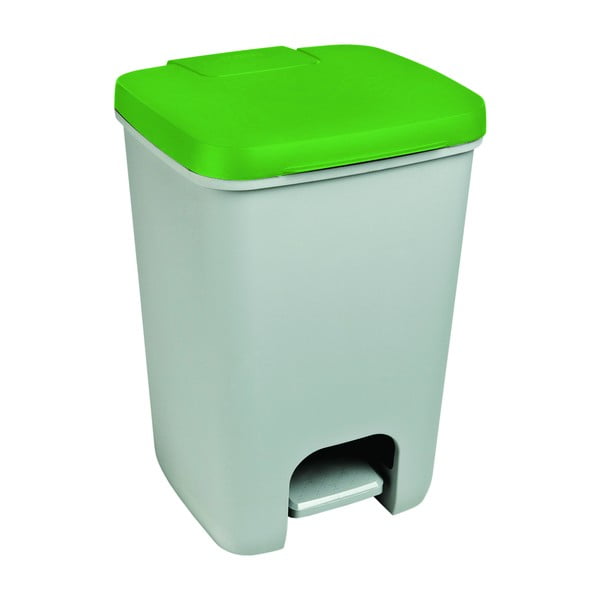 Šedo-zelený odpadkový koš Curver Essentials, 20 l