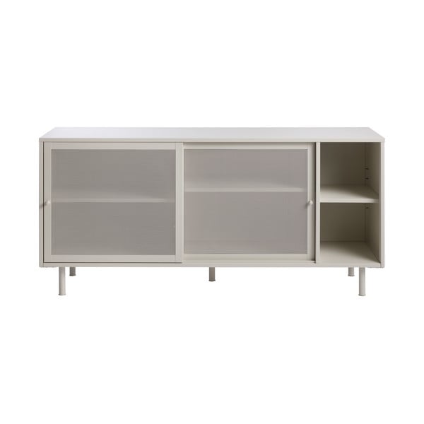 Šedá kovová komoda s posuvnými dveřmi 160x75x47 cm Veep – Unique Furniture