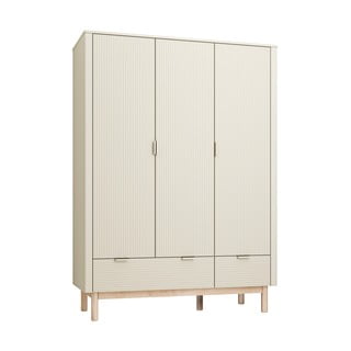 Krémová dětská šatní skříň 144x52 cm Miloo – Pinio