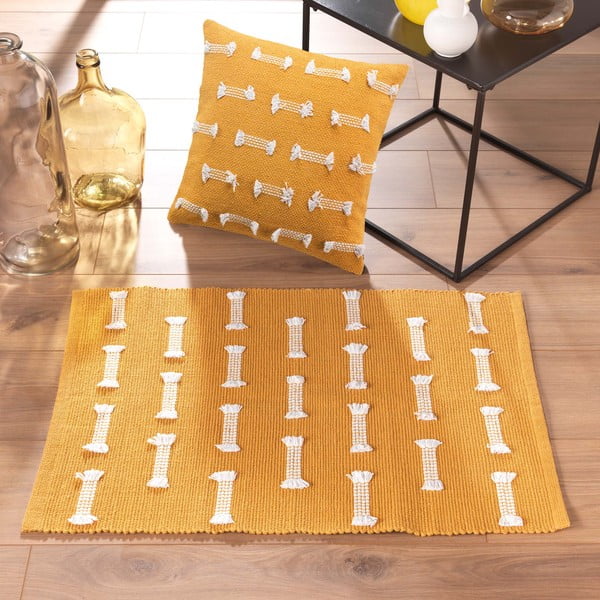 Okrově žlutý pratelný koberec 50x80 cm Juline – douceur d'intérieur-image-1