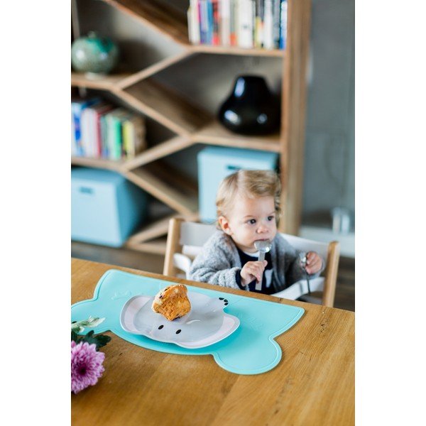 Tyrkysové silikonové prostírání Kindsgut Bear, 48 x 25 cm-image-3