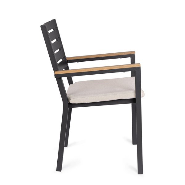 Antracitová kovová zahradní židle Henna – Bizzotto-image-3