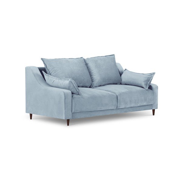 Světle modrá sametová pohovka Mazzini Sofas Freesia, 150 cm-image-2