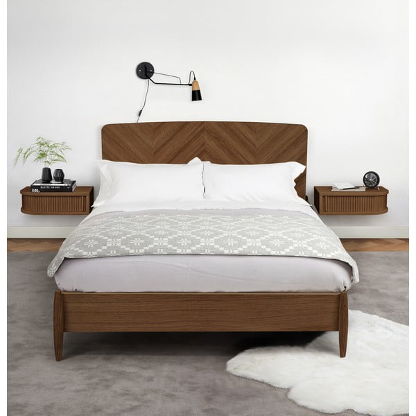 Hnědý noční stolek v dekoru ořechu Farsta – Woodman-image-1