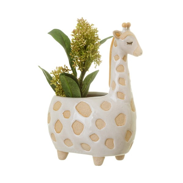 Bílo-béžový květináč Sass & Belle Gina Giraffe, ø 7,5 cm