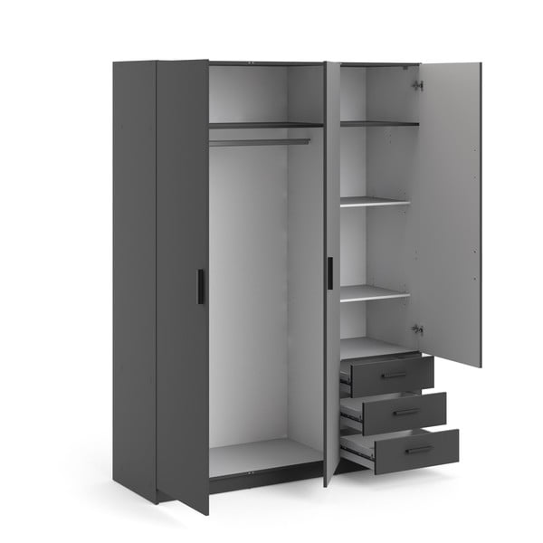 Tmavě šedá šatní skříň 147x200 cm Sprint – Tvilum-image-4