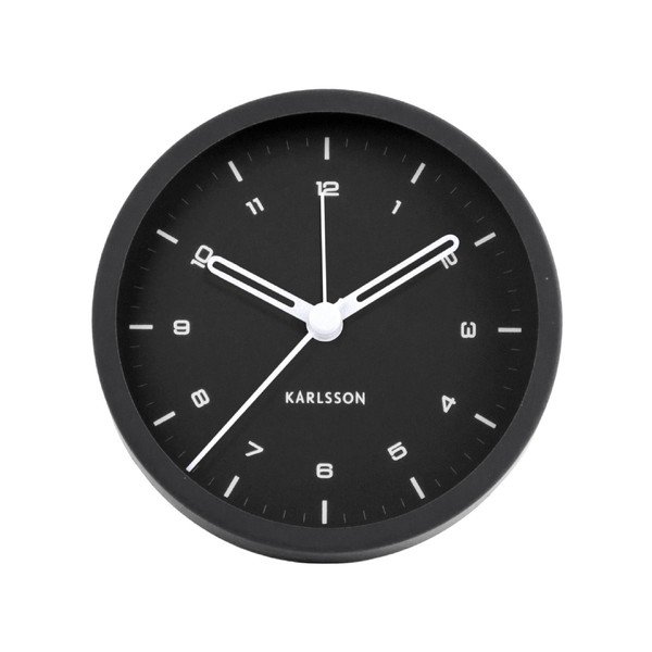 Černý budík Karlsson Tinge, ø 9 cm-image-1