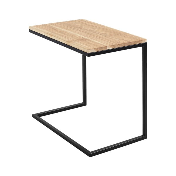 Stůl s černým podnožím a deskou z masivního dubu CustomForm Lupe