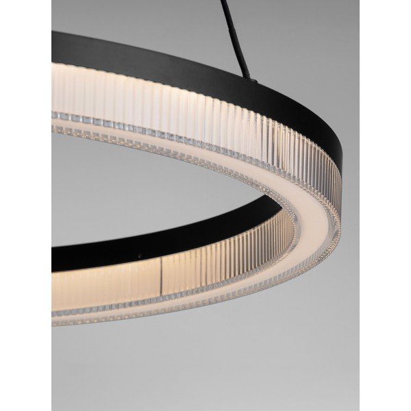 Matně černé hliníkové LED stmívatelné závěsné svítidlo se stínidlem z akrylového skla ø 60 cm Lonela – Nova Luce-image-1