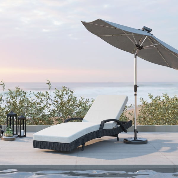 Hnědo-béžové zahradní lehátko z umělého ratanu Redondo – Unique Furniture-image-1