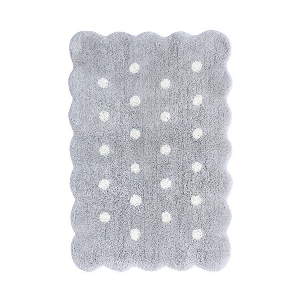 Šedý pratelný ručně tkaný bavlněný dětský koberec 70x100 cm Mini Biscuit Pearl Grey – Lorena Canals