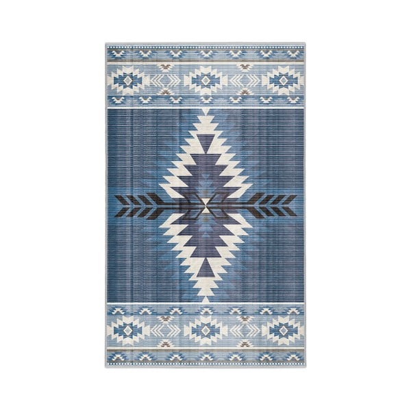 Modrý pratelný koberec 80x150 cm Ethnic Geo – Mila Home