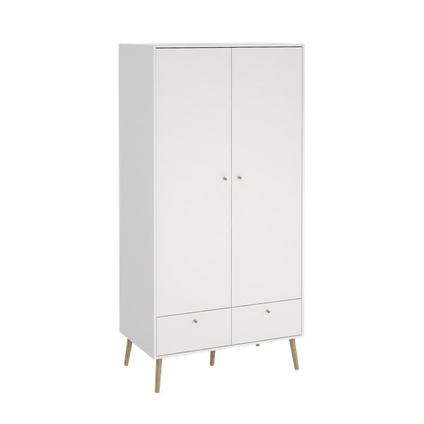 Bílá šatní skříň 99x200 cm Bodo – Tvilum-image-2