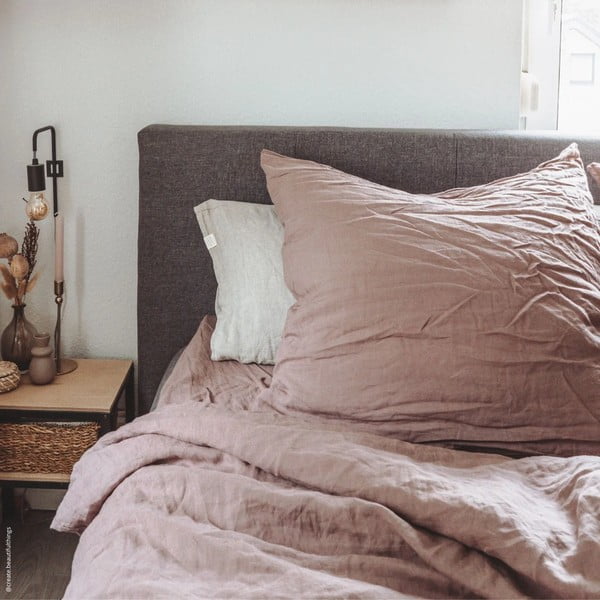 Lněný povlak na polštář 40x60 cm Ashes of Roses – Linen Tales-image-1