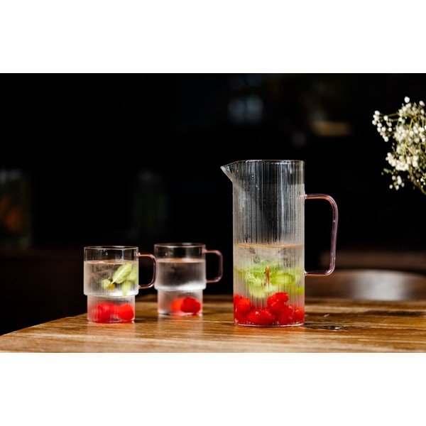 Růžové skleněné hrnky v sadě 2 ks na cappuccino 350 ml Livio – Vialli Design-image-2