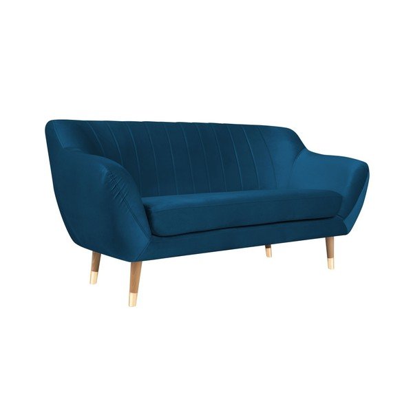 Modrá sametová pohovka Mazzini Sofas Benito, 158 cm-image-2