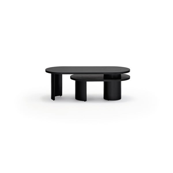 Černý konferenční stolek v dekoru jasanu 120x50 cm Nori - Teulat