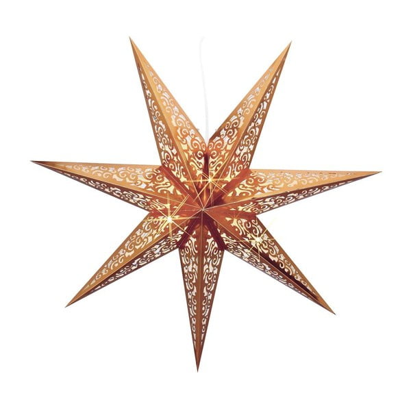 Závěsná svítící hvězda Vallby, Ø75 cm, měděná