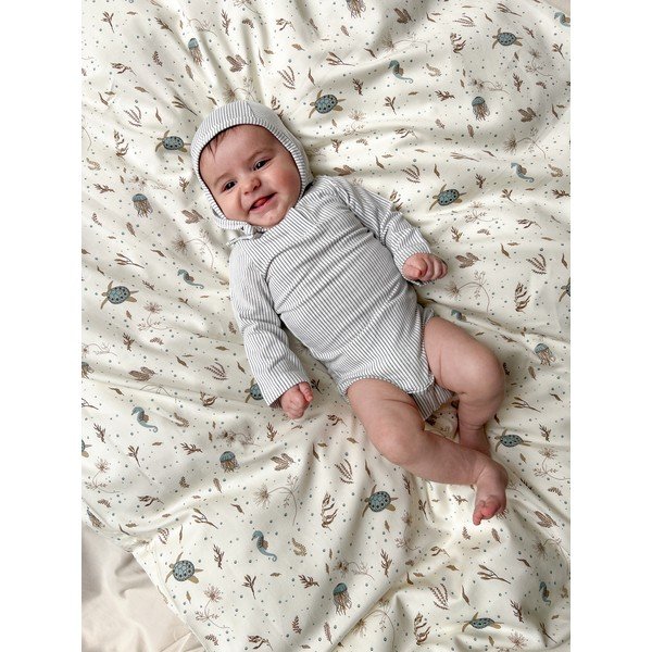 Světle žluté dětské povlečení do postýlky z Bio bavlny 70x100 cm Sea Garden – Cam Cam Copenhagen-image-1