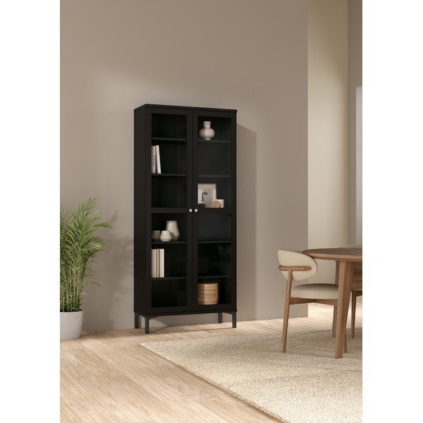 Černá vitrína 89x203 cm Roma – Tvilum-image-1