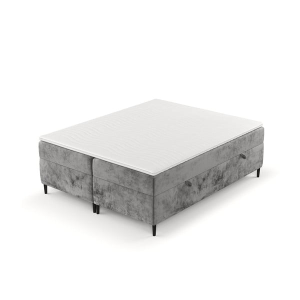 Tmavě šedá boxspring postel s úložným prostorem 180x200 cm Araya – Maison de Rêve