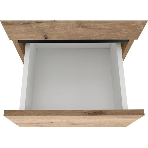 Vysoká úzká koupelnová skříňka v dekoru dubu v přírodní barvě 38x130 cm Wisla – Støraa-image-1