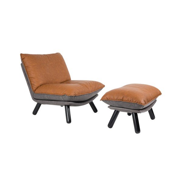 Hnědé křeslo Zuiver Lazy-image-1