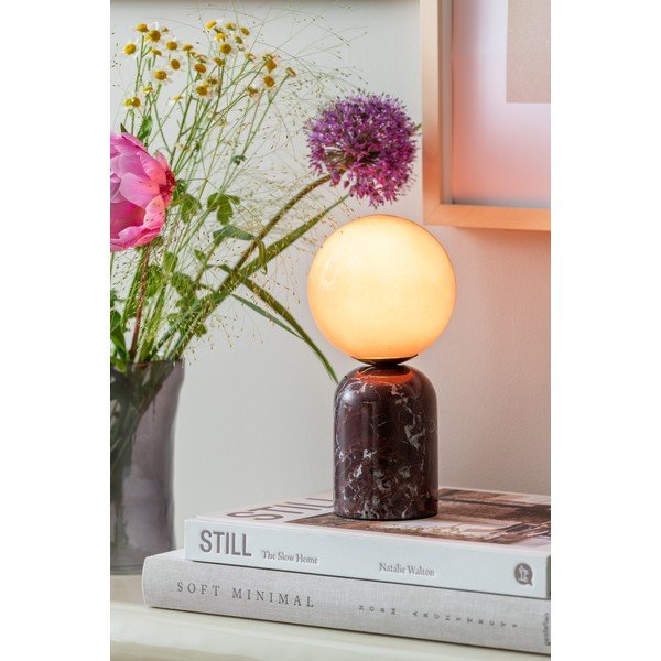 Vínová mramorová stolní lampa (výška 20 cm) Lazio Sphere – Leitmotiv-image-1