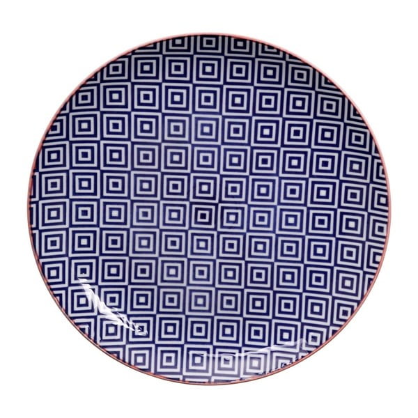 Modrý talíř Tokyo Design Studio Geo Eclectic, 25,7 cm