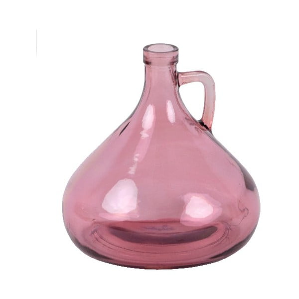Růžová váza z recyklovaného skla Ego Dekor Cantaro, výška 17,5 cm