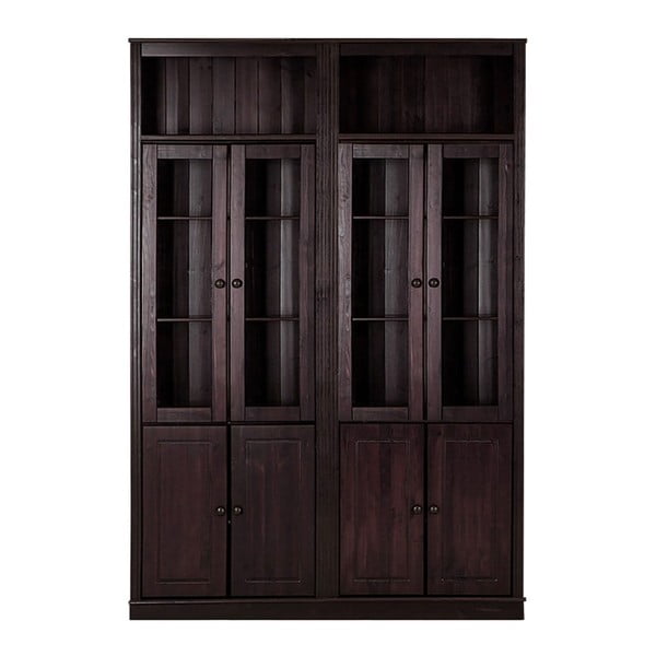 Hnědá vitrína z borovicového dřeva 148x223 cm Anita – Støraa