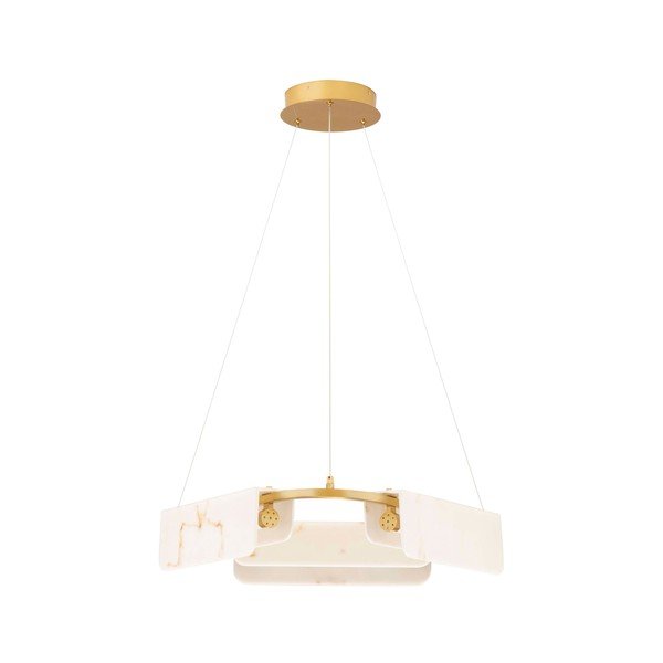 Krémové/v mosazné barvě LED stmívatelné závěsné svítidlo v dekoru mramoru ø 63 cm Aider – Nova Luce