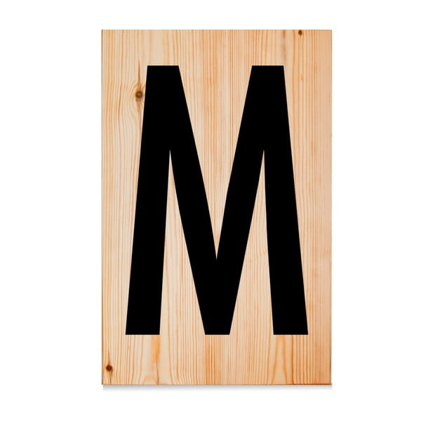 Dřevěná cedule Letters M