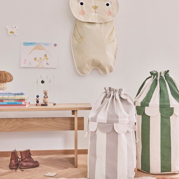 Krémový látkový závěsný organizér 40x1x82 cm Darling Rabbit – OYOY Mini-image-1