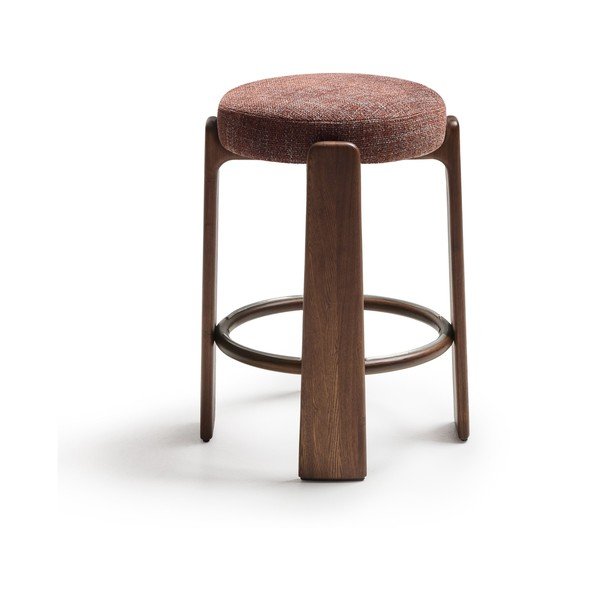 Hnědá/v tmavě přírodní barvě barová stolička z jasanového dřeva (výška sedáku 65 cm) Granite – Kave Home-image-2