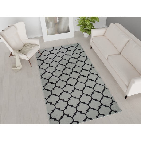 Šedý pratelný koberec 80x50 cm - Vitaus-image-1