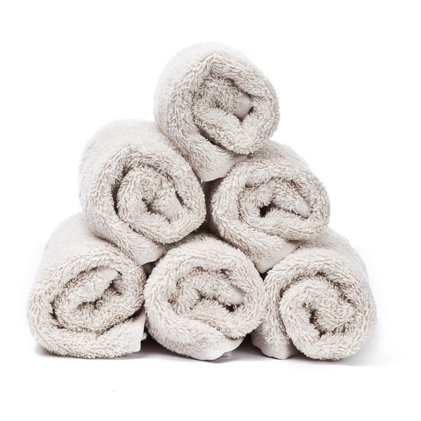 Sada 6 krémových ručníků Casa Di Bassi Guest, 30 x 50 cm