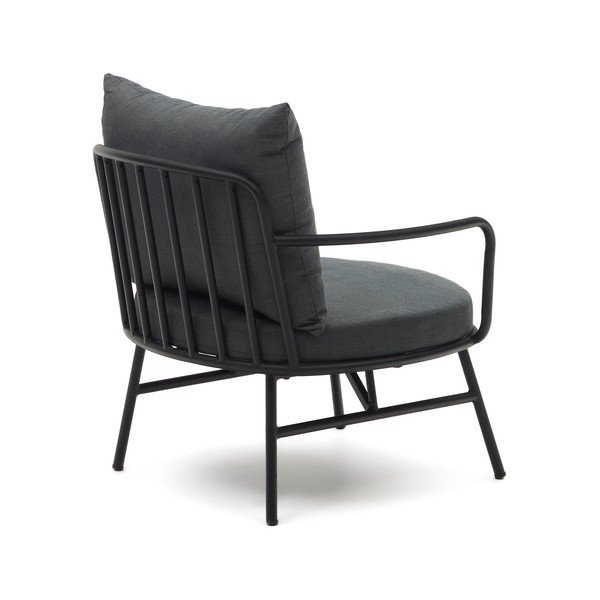 Černé kovové zahradní křeslo Bramant – Kave Home-image-2